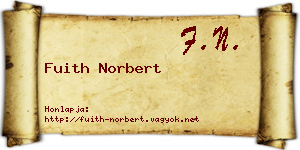 Fuith Norbert névjegykártya